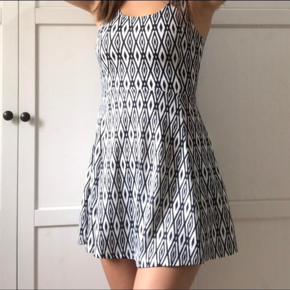 Navy and White Sun Dresss